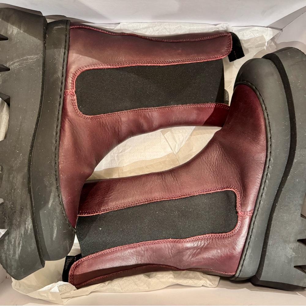 Stylish Burgundy Ankle Boots - Picture 2 of 11